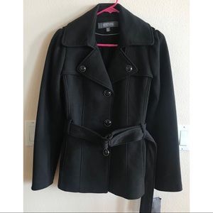 Black short pea coat style jacket sweatshirt